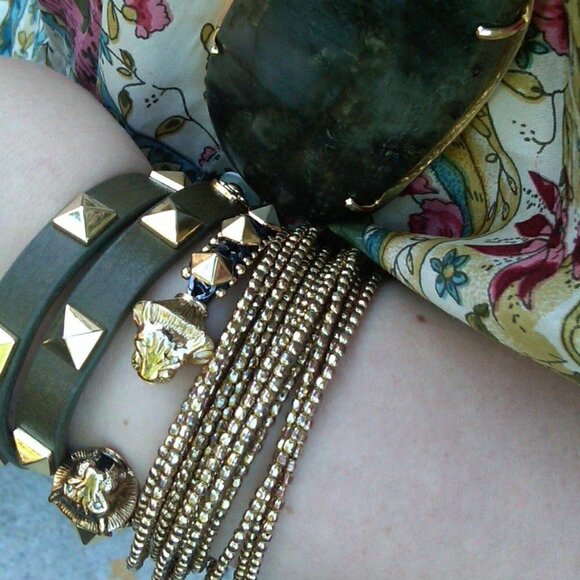 💜 Stella & Dot Artemis Cuff Lionhead Studs Edgy - Picture 10 of 13